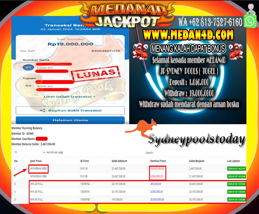 Bukti JP Medan 4D – 02 JANUARI  2024