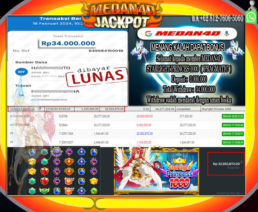 Bukti JP Medan4D – 18 FEBRUARI  2024 