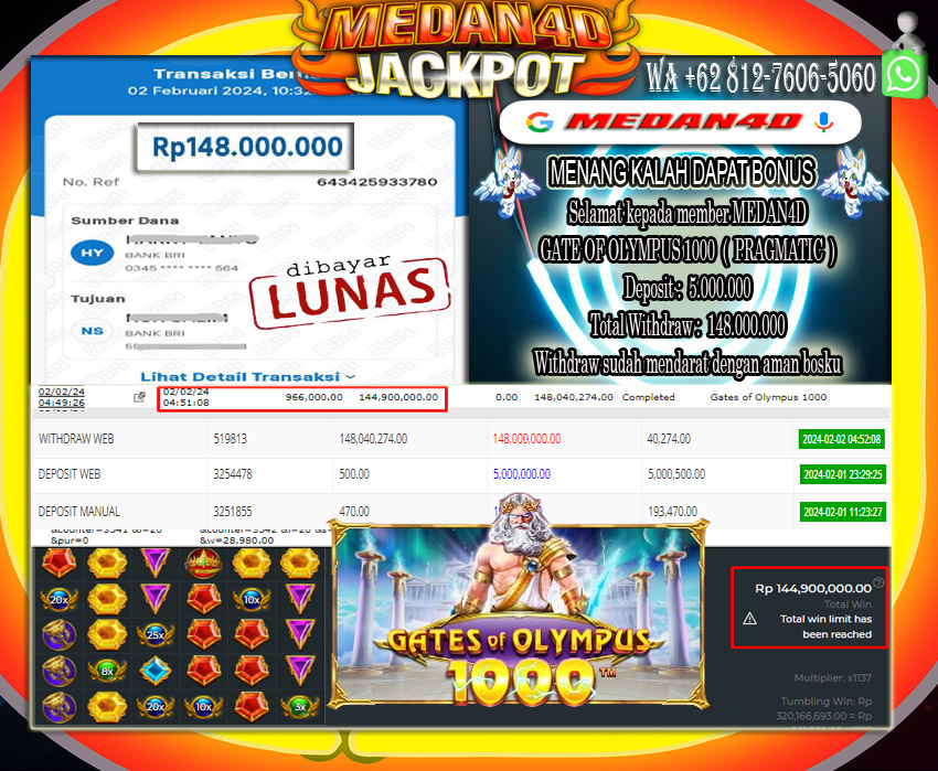 Bukti JP Medan4D – 02 FEBRUARI  2024 