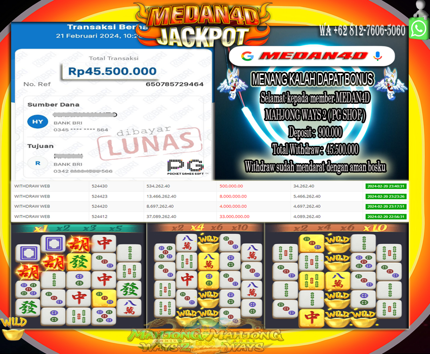 Bukti JP Medan4D – 21 FEBRUARI  2024 