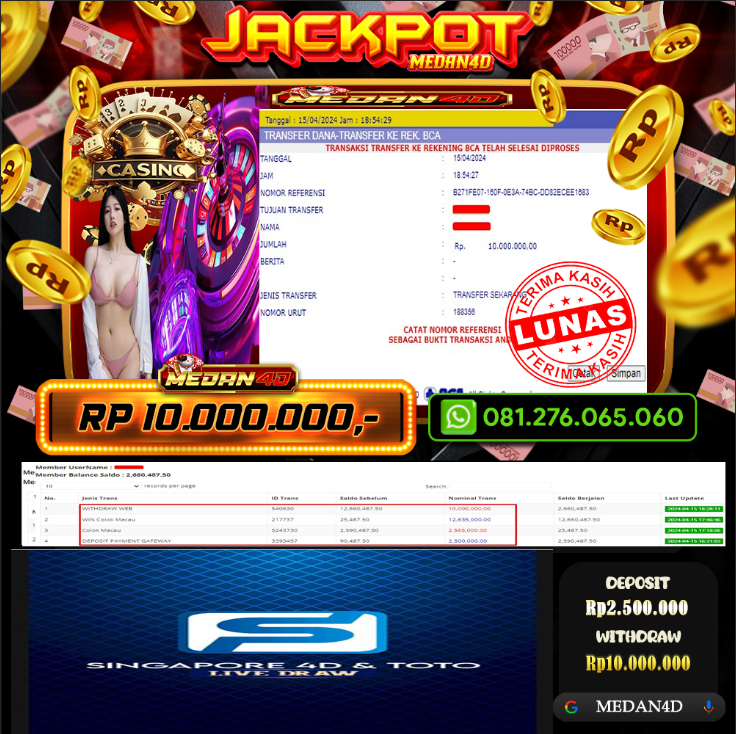 BUKTI JP MEDAN4D – 15 APRIL 2024 