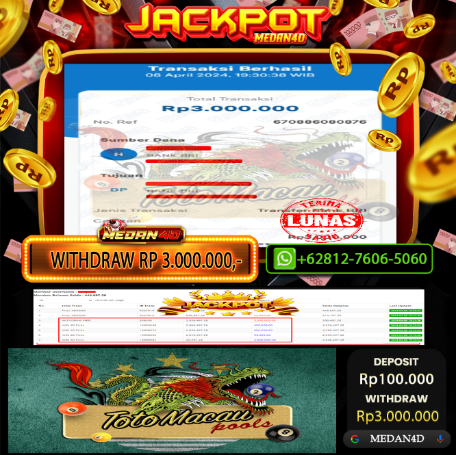 BUKTI JP MEDAN4D – 08 APRIL 2024 