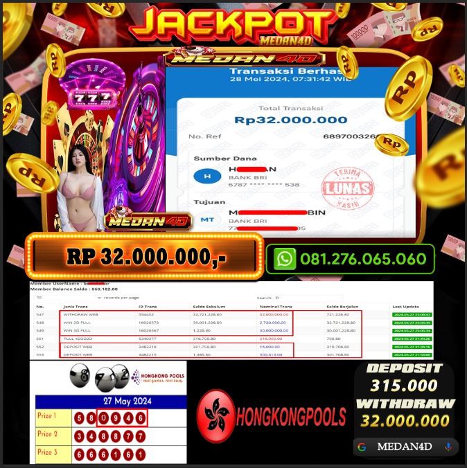 BUKTI JP MEDAN4D – 28 MEI 2024 – TOGEL HONGKONG POOLS