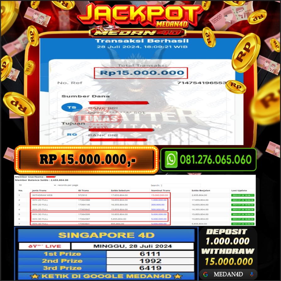 BUKTI JP MEDAN4D – 28 JULI 2024 