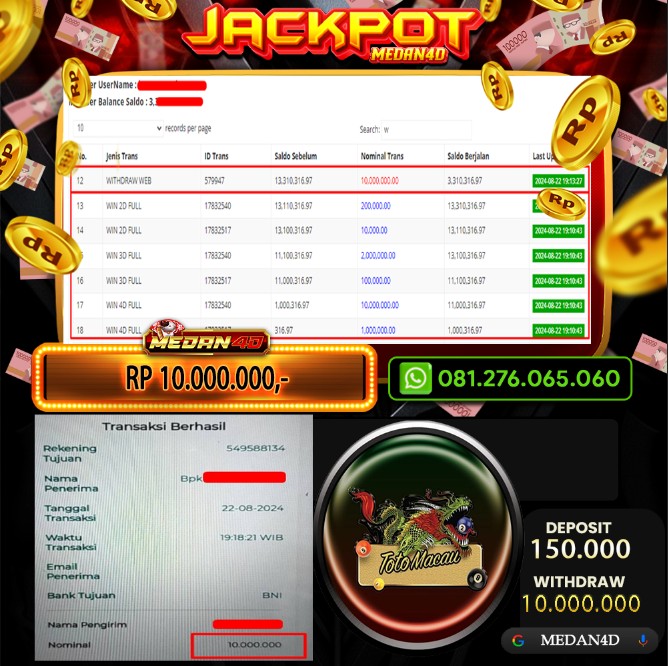 BUKTI JP MEDAN4D – 22 AGUSTUS 2024 – TOGEL TOTOMACAU 4