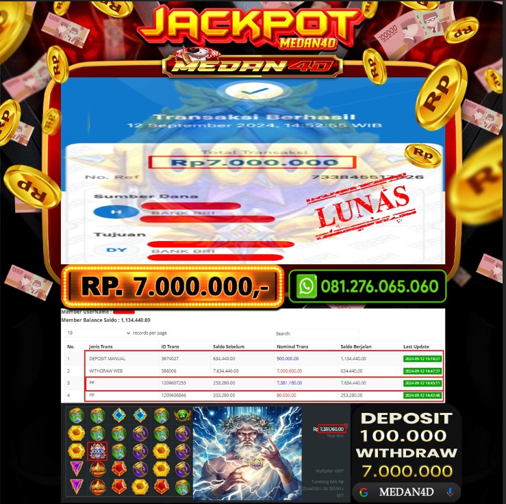 BUKTI JP MEDAN4D – 12 SEPTEMBER 2024 