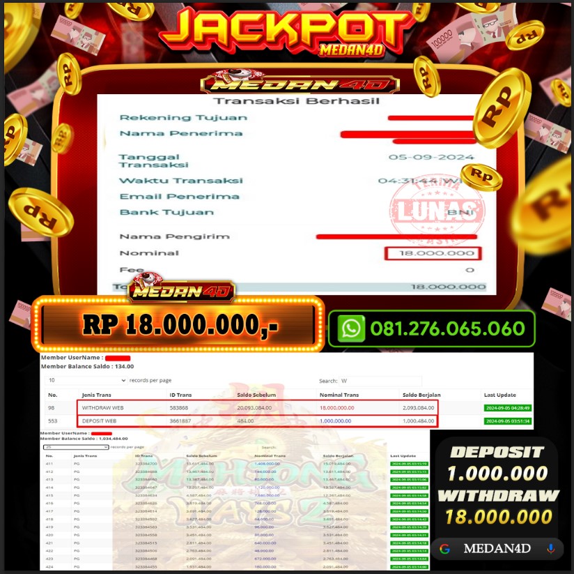 BUKTI JP MEDAN4D – 05 SEPTEMBER 2024 