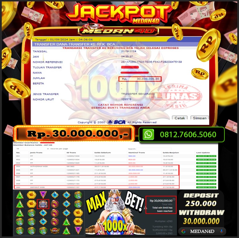 BUKTI JP MEDAN4D – 01 SEPTEMBER 2024 