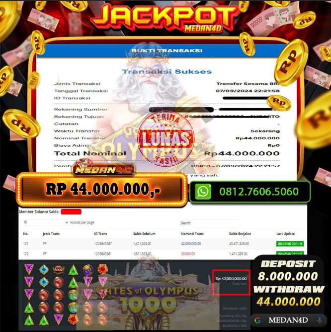 BUKTI JP MEDAN4D – 07 SEPTEMBER 2024 