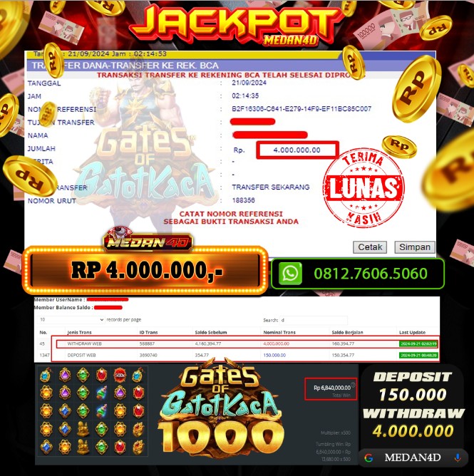 BUKTI JP MEDAN4D – 21 SEPTEMBER 2024 