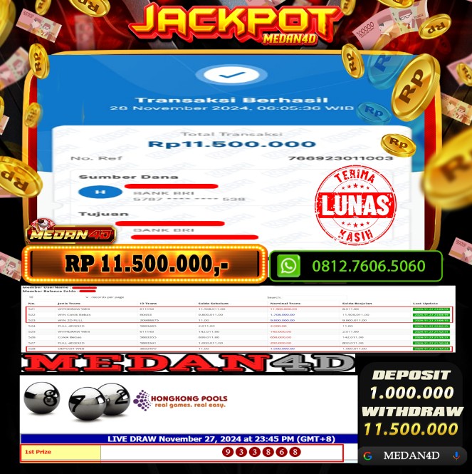 BUKTI JP MEDAN4D – 27 NOVEMBER 2024 