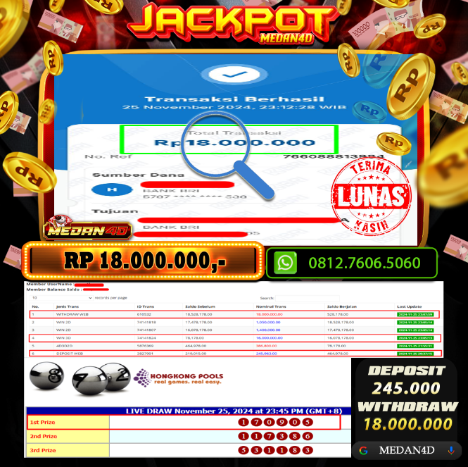 BUKTI JP MEDAN4D – 25 NOVEMBER 2024 