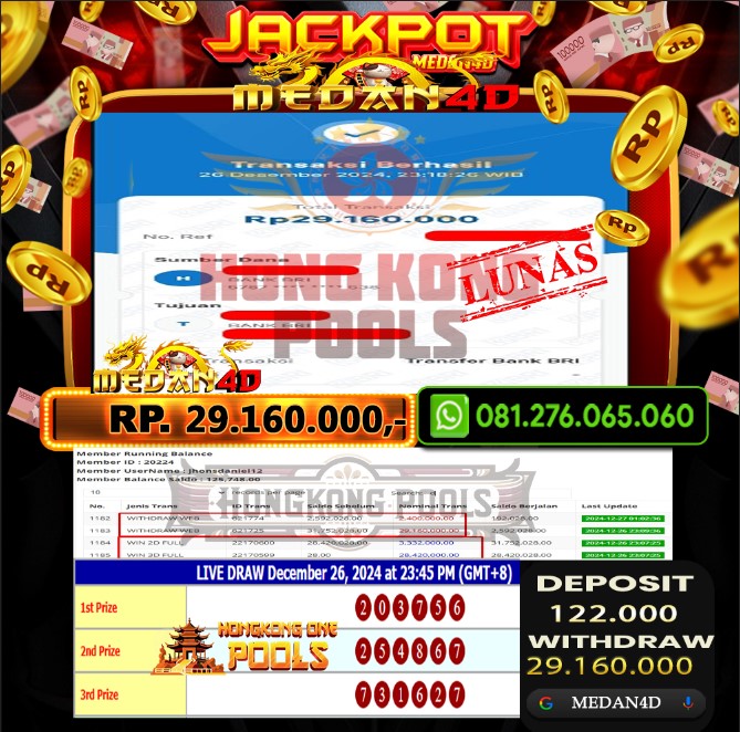 BUKTI JP MEDAN4D – 26 DESEMBER 2024 