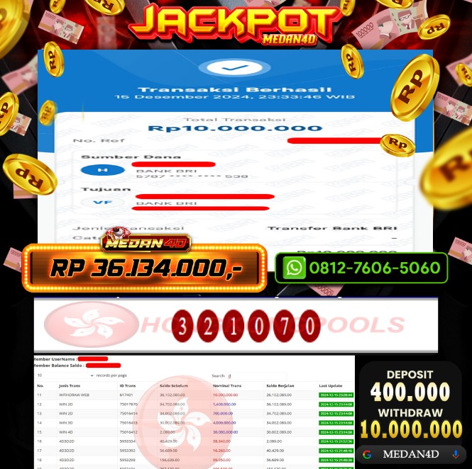 BUKTI JP MEDAN4D – 15 DESEMBER 2024 