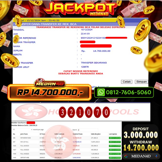 BUKTI JP MEDAN4D – 15 DESEMBER 2024 